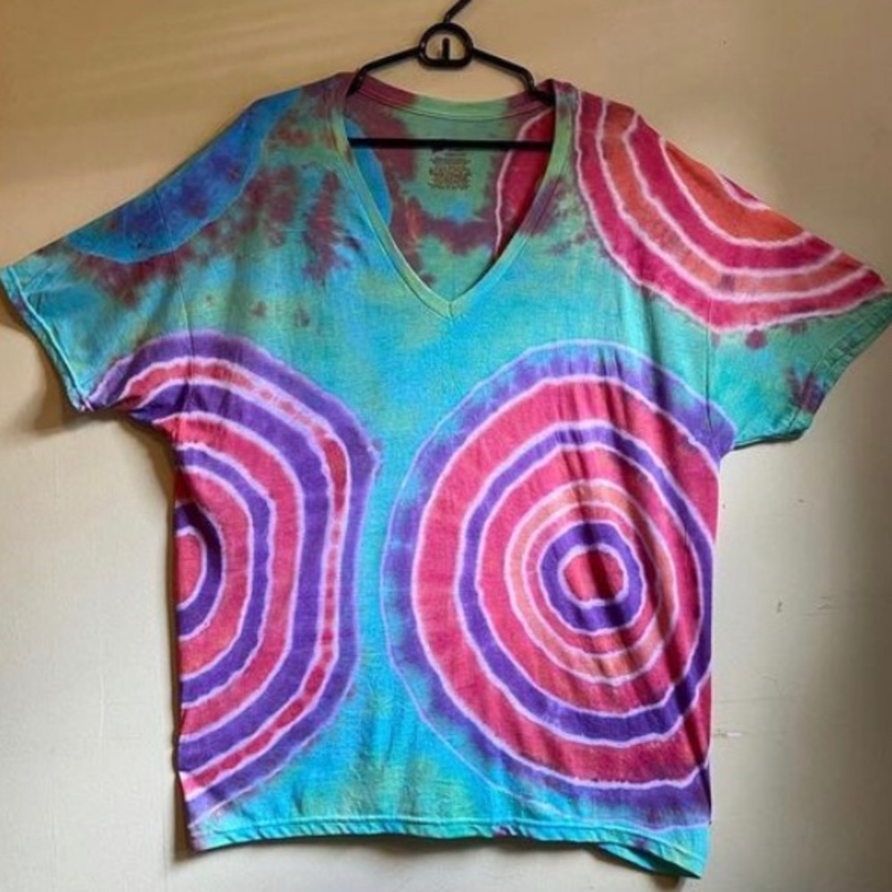 Handmade Tie Dye V-neck Shirt